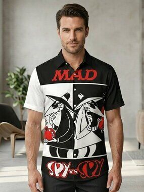 Spy vs Spy Streetwear Button Up Shirt Unisex